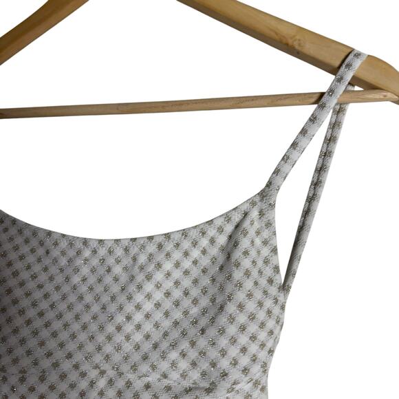 Solid & Striped Melissa One Piece Swimsuit White Metallic Lurex Gingham Size XS - Picture 6 of 14